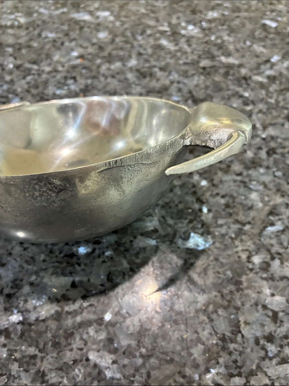 Vintage Pewter Chili Pepper Handle Candy Dish
